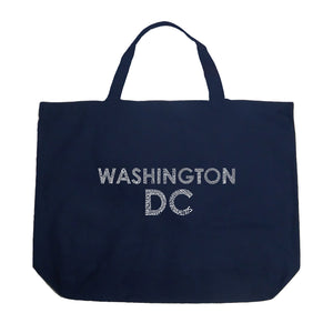 WASHINGTON DC NEIGHBORHOODS - Large Word Art Tote Bag