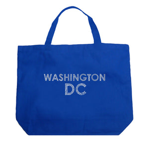 WASHINGTON DC NEIGHBORHOODS - Large Word Art Tote Bag