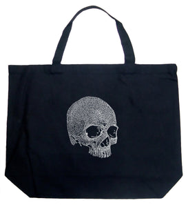Dead Inside Skull - Large Word Art Tote Bag