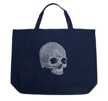Load image into Gallery viewer, Dead Inside Skull - Large Word Art Tote Bag