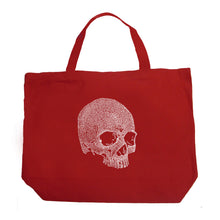 Load image into Gallery viewer, Dead Inside Skull - Large Word Art Tote Bag