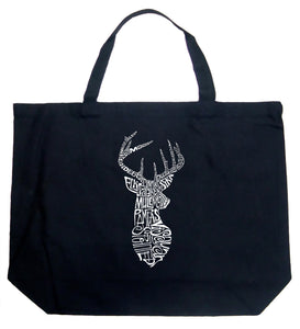 Types of Deer - Large Word Art Tote Bag