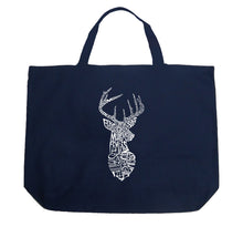Load image into Gallery viewer, Types of Deer - Large Word Art Tote Bag