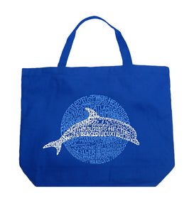 Species of Dolphin - Large Word Art Tote Bag