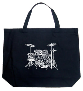 Drums - Large Word Art Tote Bag