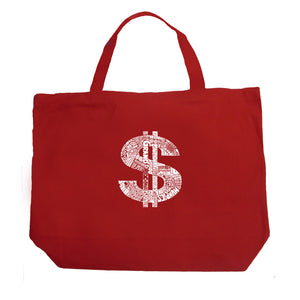 Dollar Sign - Large Word Art Tote Bag