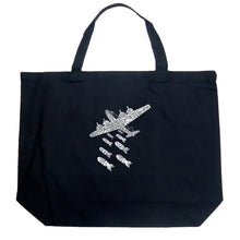 Load image into Gallery viewer, DROP BEATS NOT BOMBS - Large Word Art Tote Bag