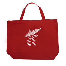 Load image into Gallery viewer, DROP BEATS NOT BOMBS - Large Word Art Tote Bag
