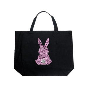 Easter Bunny  - Large Word Art Tote Bag