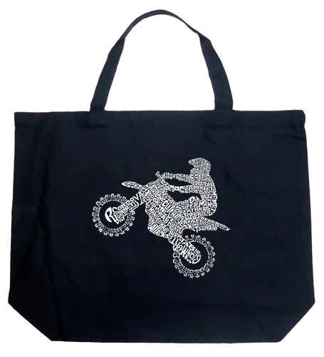 FMX Freestyle Motocross - Large Word Art Tote Bag
