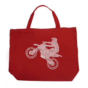 FMX Freestyle Motocross - Large Word Art Tote Bag