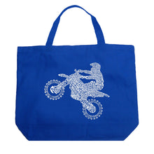 Load image into Gallery viewer, FMX Freestyle Motocross - Large Word Art Tote Bag