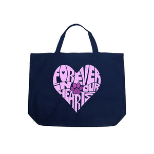 Forever In Our Hearts - Large Word Art Tote Bag