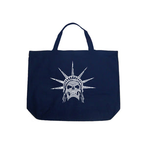 Freedom Skull  - Large Word Art Tote Bag