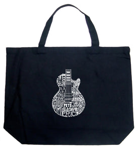 Rock Guitar - Large Word Art Tote Bag