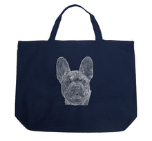 Load image into Gallery viewer, French Bulldog - Large Word Art Tote Bag
