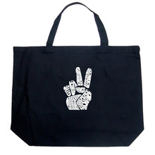 Load image into Gallery viewer, PEACE FINGERS - Large Word Art Tote Bag