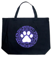 Load image into Gallery viewer, Gandhi&#39;s Quote on Animal Treatment - Large Word Art Tote Bag