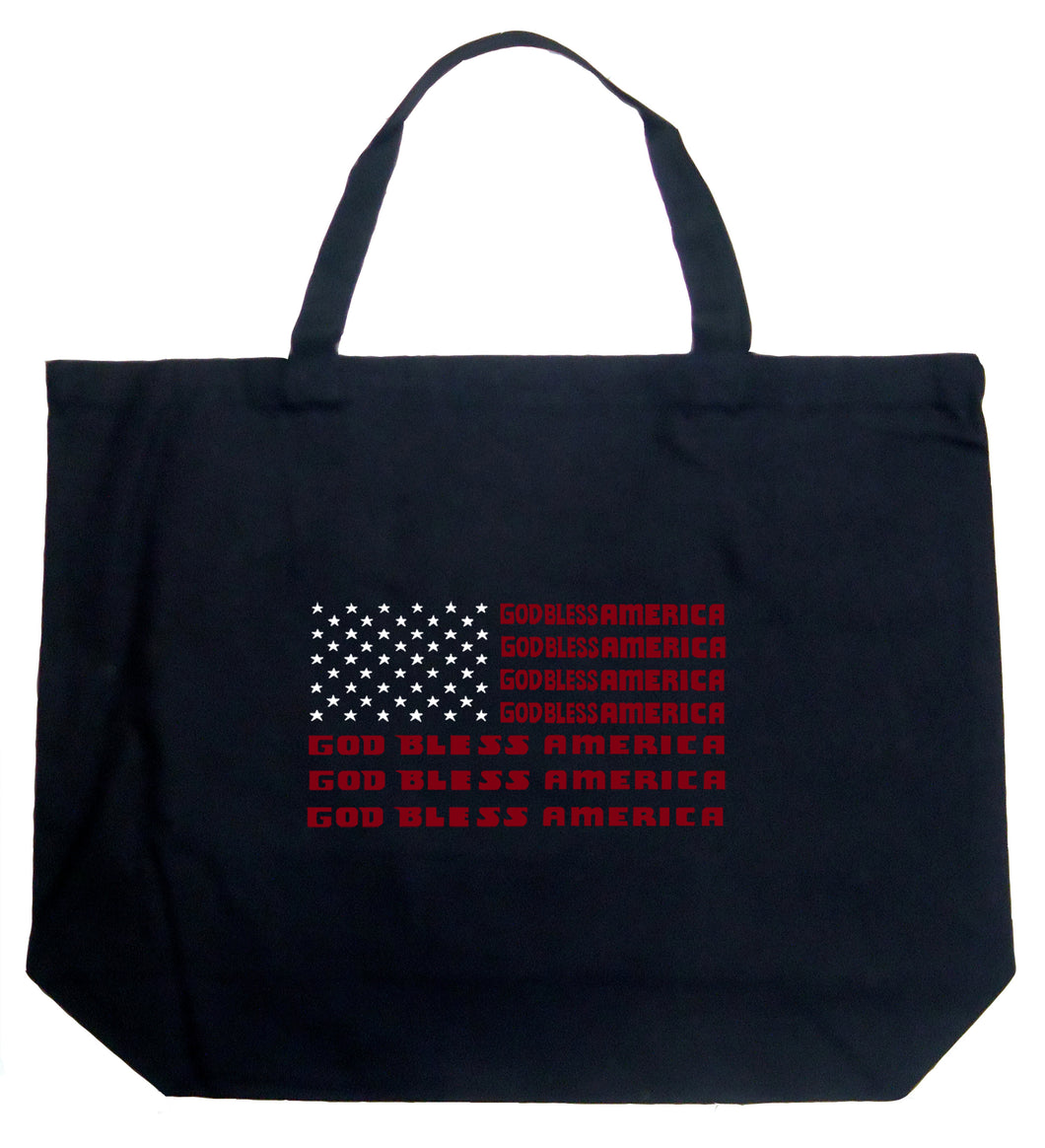 God Bless America - Large Word Art Tote Bag