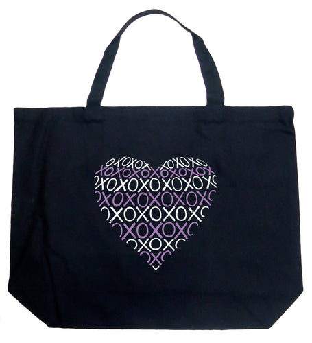 XOXO Heart  - Large Word Art Tote Bag