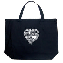 Load image into Gallery viewer, LOVE IN 44 DIFFERENT LANGUAGES - Large Word Art Tote Bag