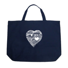 Load image into Gallery viewer, LOVE IN 44 DIFFERENT LANGUAGES - Large Word Art Tote Bag