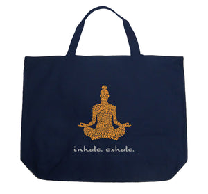 Inhale Exhale - Large Word Art Tote Bag