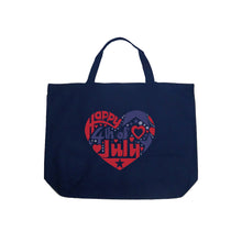 Load image into Gallery viewer, Large Word Art Tote Bag - July 4th Heart