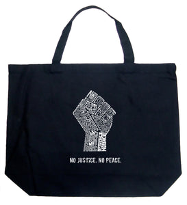 No Justice, No Peace - Large Word Art Tote Bag