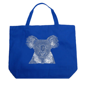 Koala - Large Word Art Tote Bag