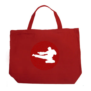 Types of Martial Arts - Large Word Art Tote Bag