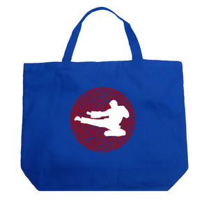 Types of Martial Arts - Large Word Art Tote Bag