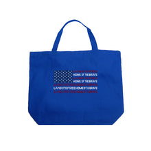 Load image into Gallery viewer, Land of the Free American Flag  - Large Word Art Tote Bag