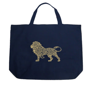 Lion - Large Word Art Tote Bag