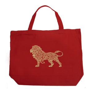 Lion - Large Word Art Tote Bag