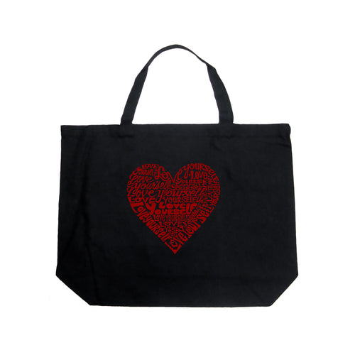 Love Yourself - Large Word Art Tote Bag