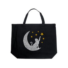 Load image into Gallery viewer, Cat Moon - Large Word Art Tote Bag