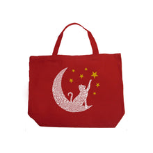 Load image into Gallery viewer, Cat Moon - Large Word Art Tote Bag