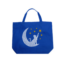 Load image into Gallery viewer, Cat Moon - Large Word Art Tote Bag