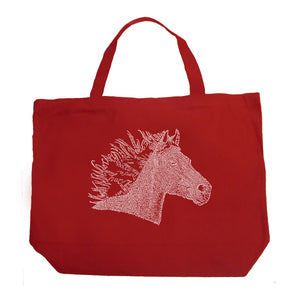 Horse Mane - Large Word Art Tote Bag