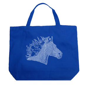 Horse Mane - Large Word Art Tote Bag