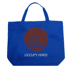 Occupy Mars - Large Word Art Tote Bag