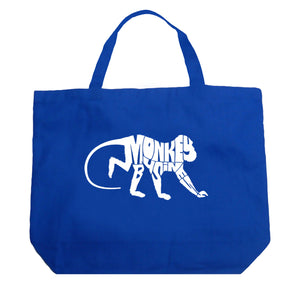 Monkey Business - Large Word Art Tote Bag