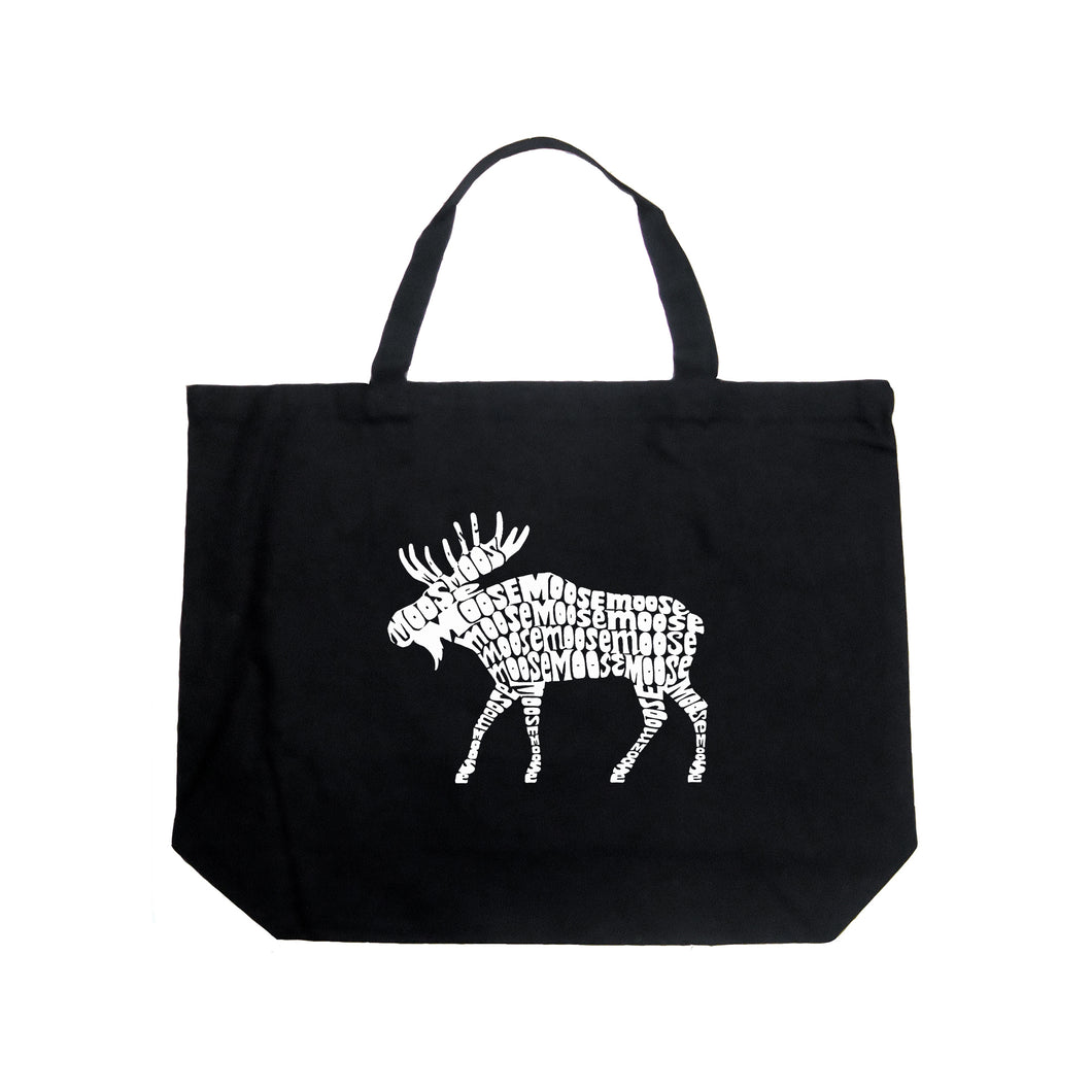 Moose  - Large Word Art Tote Bag