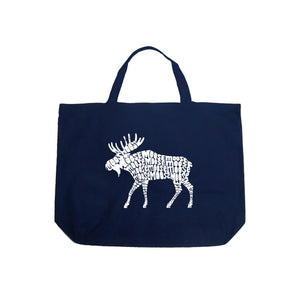 Moose  - Large Word Art Tote Bag