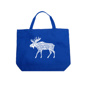 Moose  - Large Word Art Tote Bag