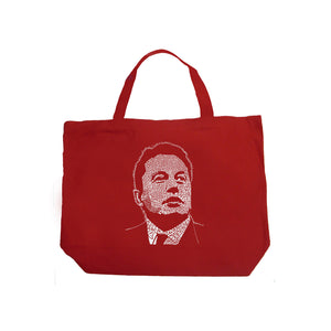 Elon Musk  - Large Word Art Tote Bag