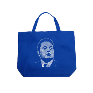 Elon Musk  - Large Word Art Tote Bag