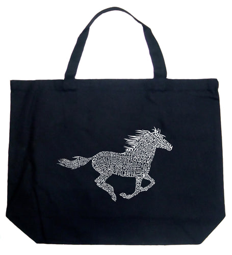 Horse Breeds - Large Word Art Tote Bag
