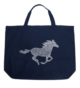 Horse Breeds - Large Word Art Tote Bag